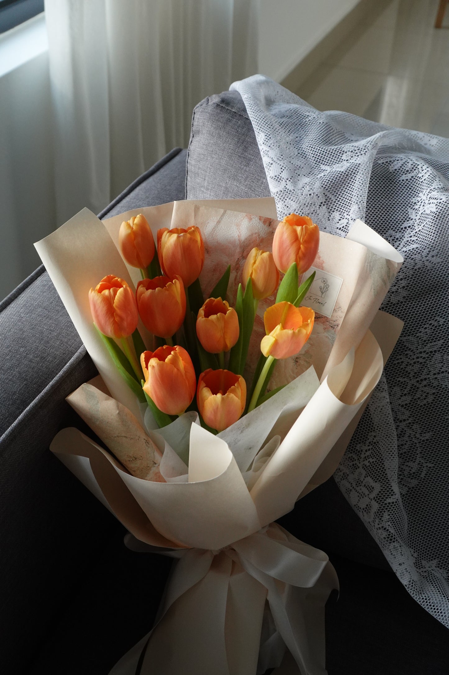 Cheerful Plain Orange Tulips