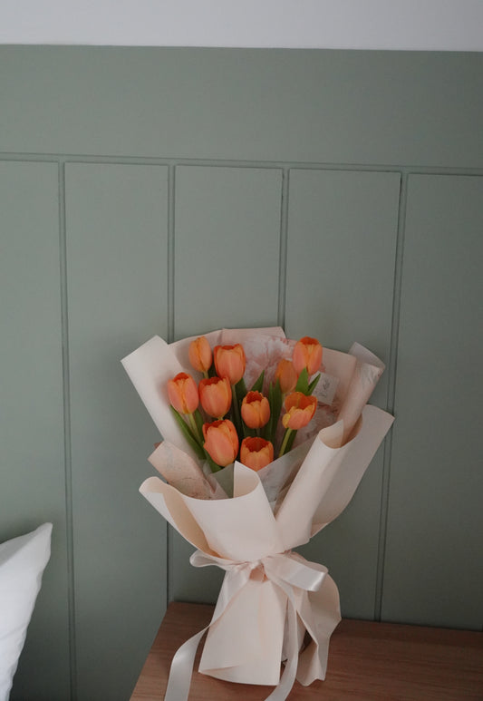 Cheerful Plain Orange Tulips